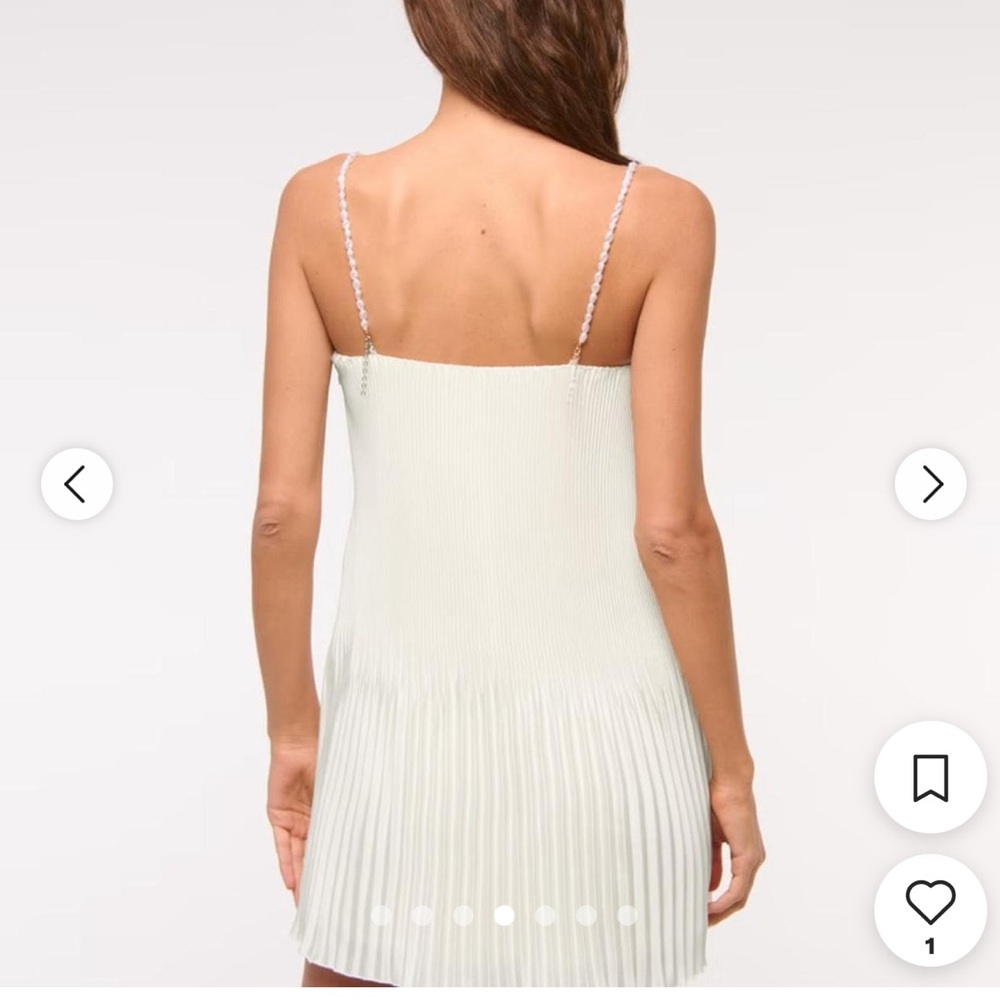 Abercrombie& Fitch Cream Pleated Mini Dress - Picture 9 of 9